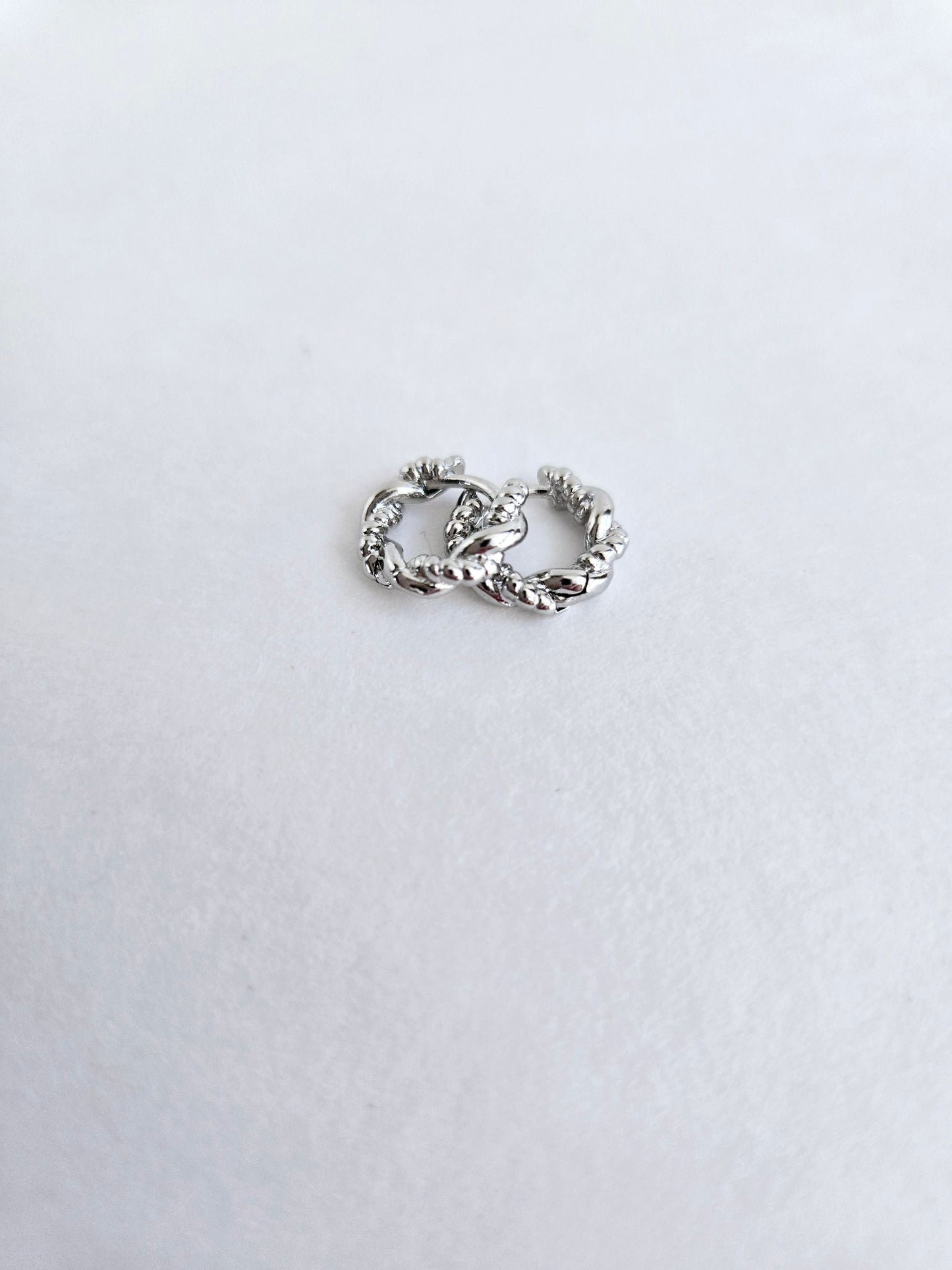 Silver Twisty Huggie