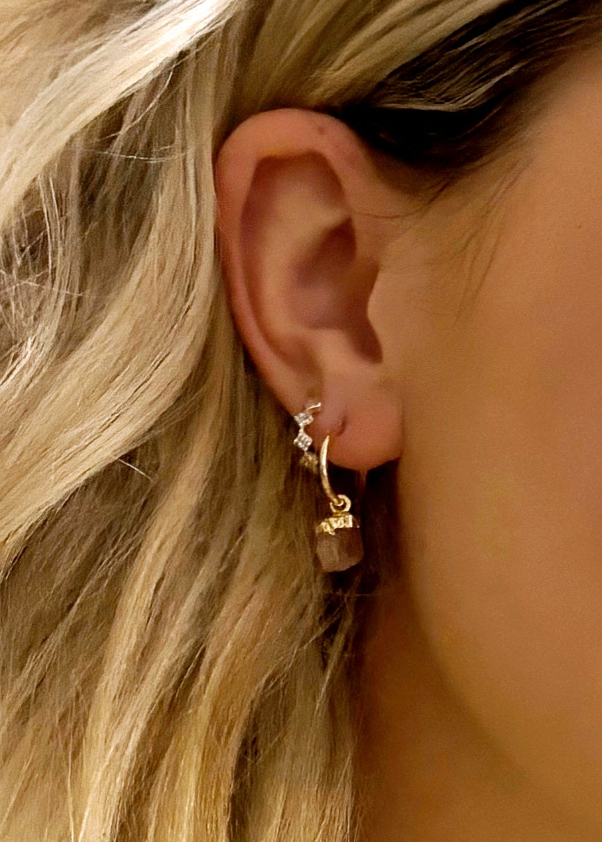 Kayla's Pink sapphire hoops