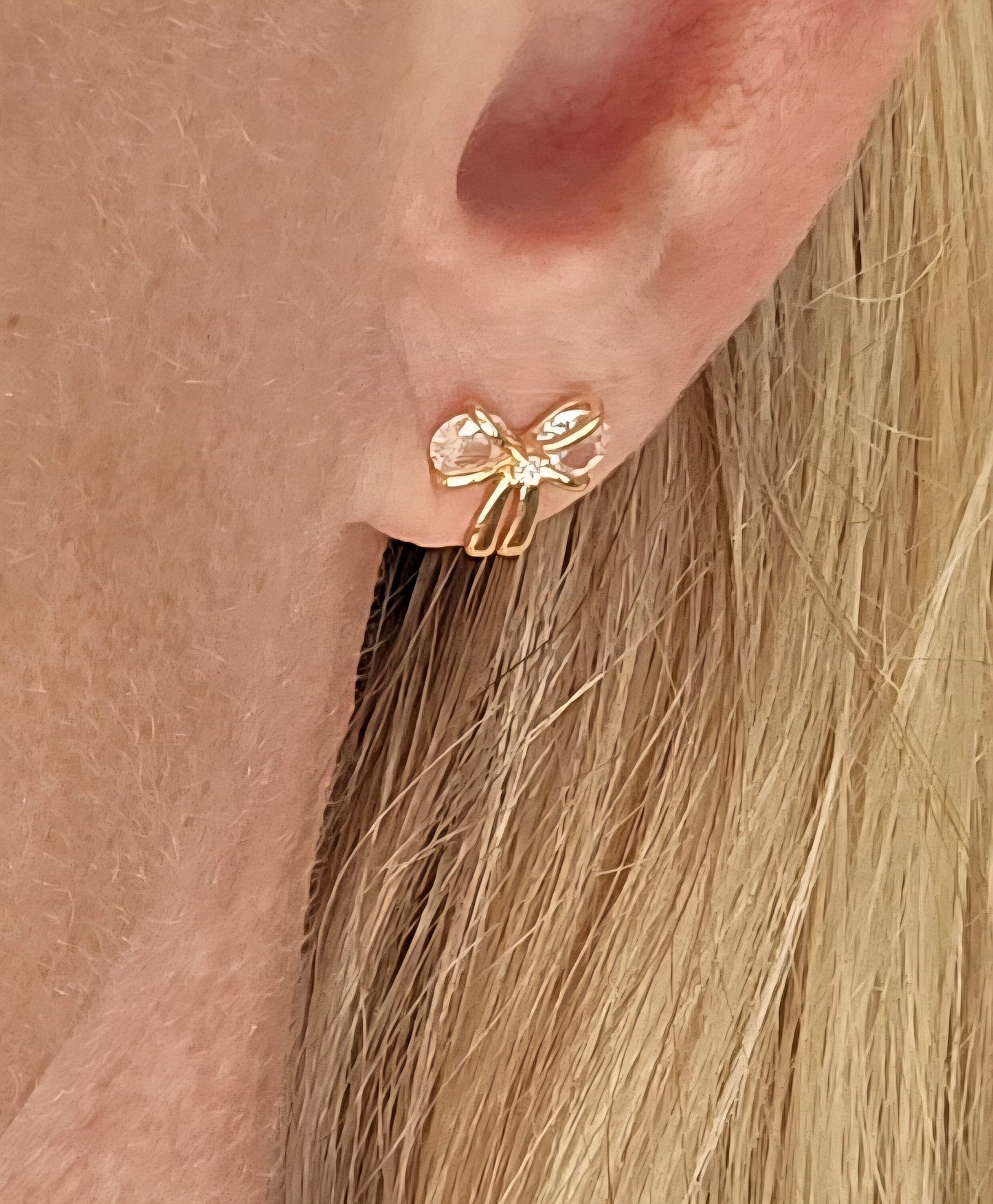 CZ Mini Bow Stud
