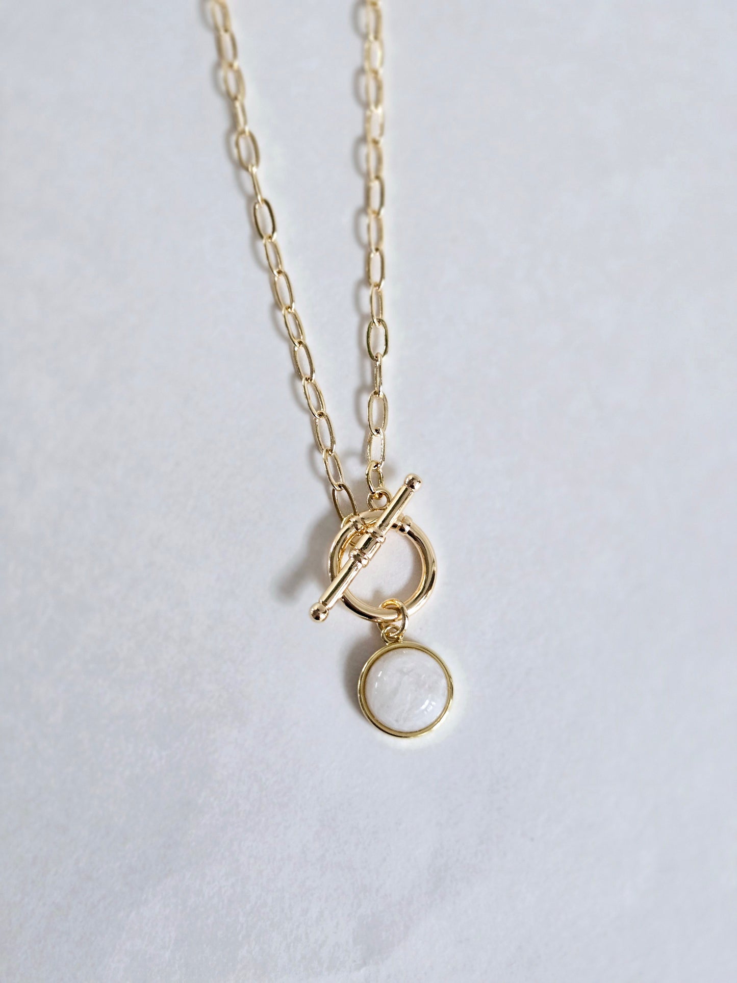 Moonstone toggle necklace
