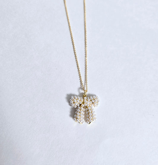 Pearl Bow Necklace