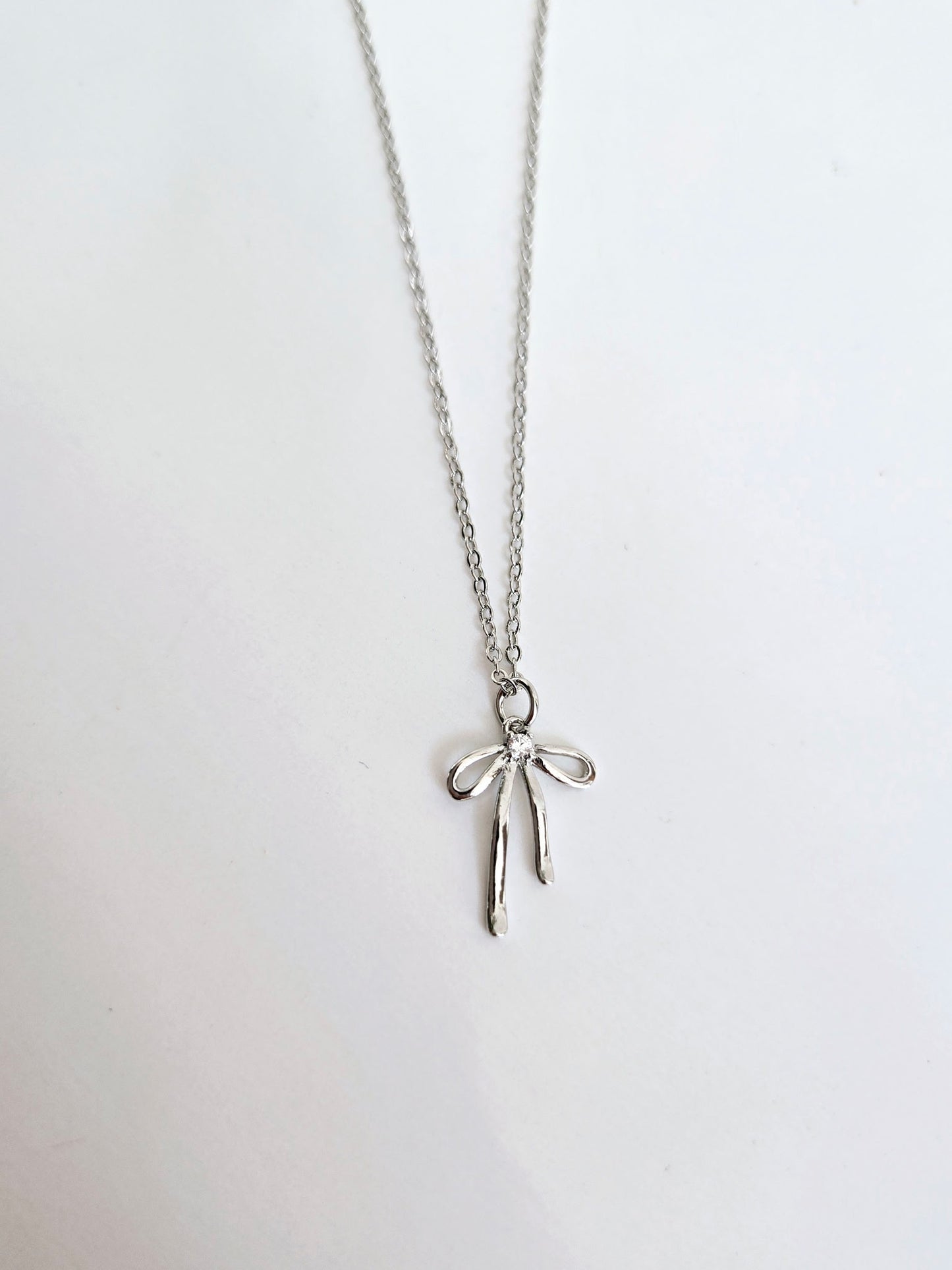 Serena's Silver Bow Necklace