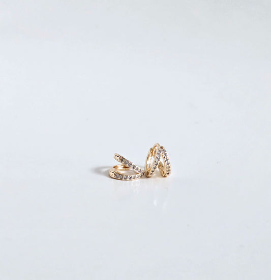 Tiny Gold CZ Huggies