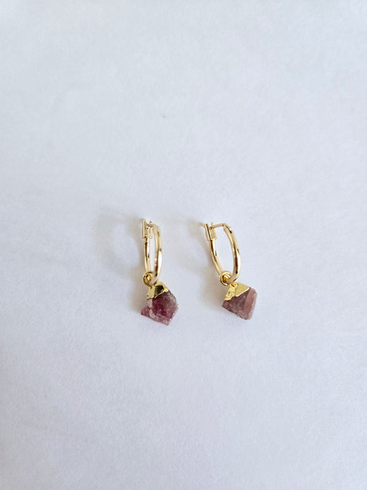 Kayla's Pink sapphire hoops