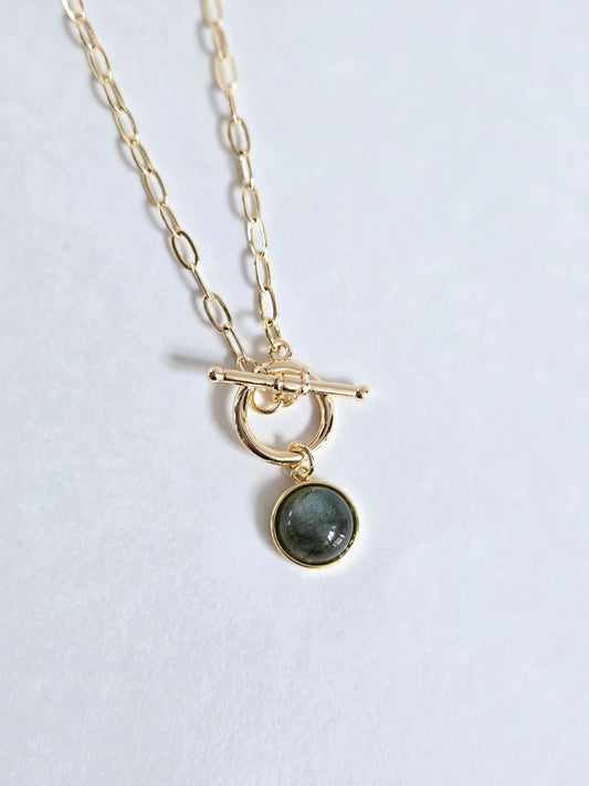 labradorite toggle necklace
