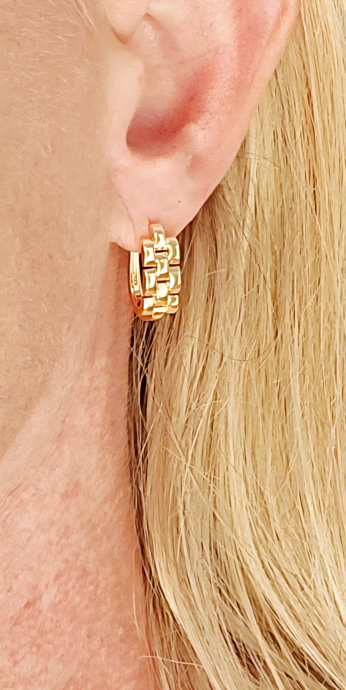 Oval links hoop earrings