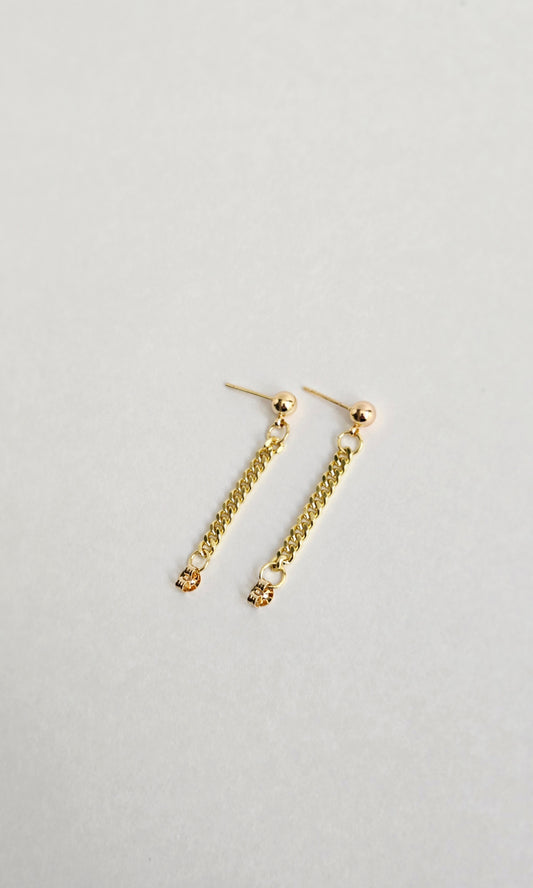 Cuban chain back earrings