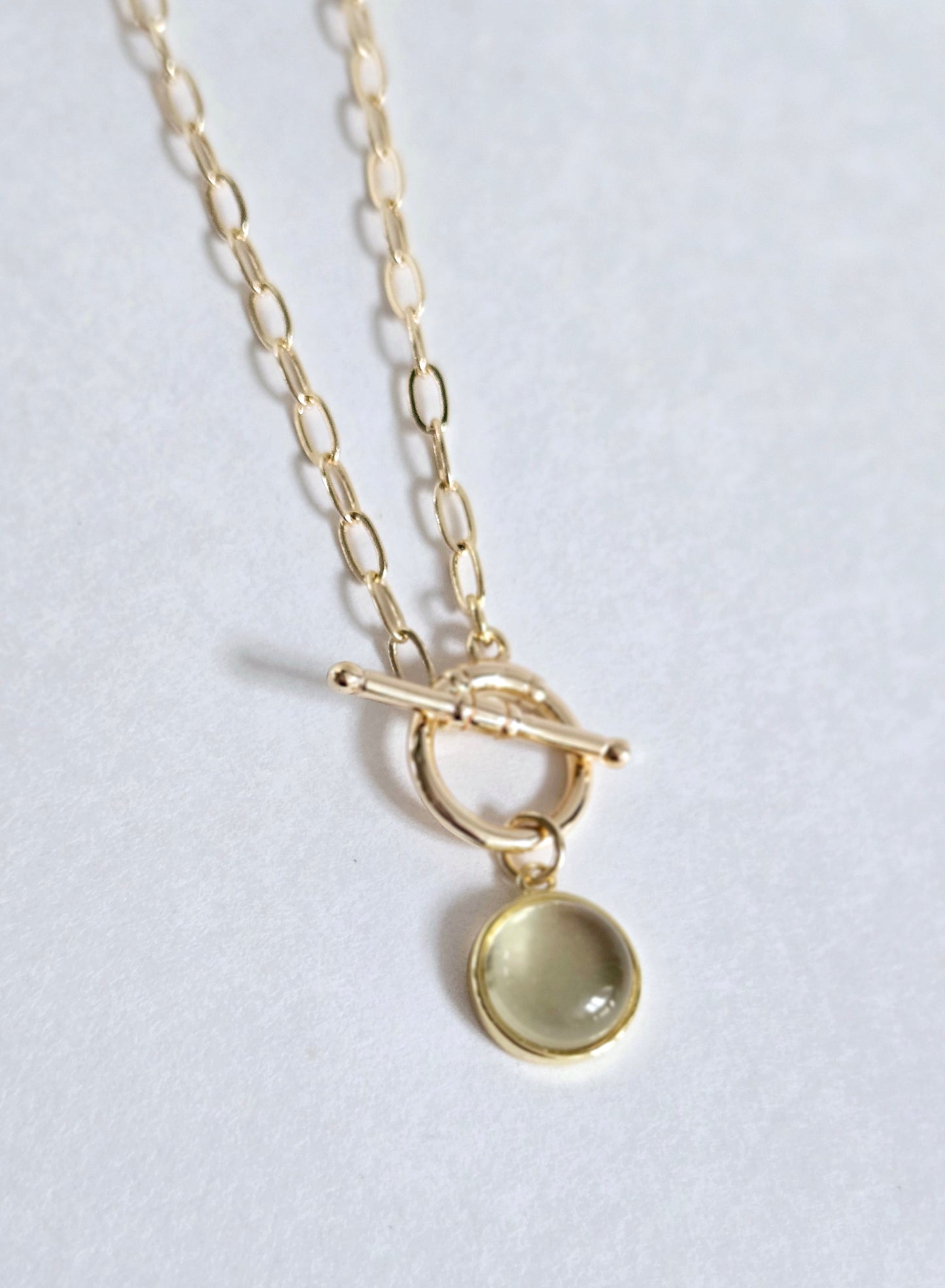 Quartz toggle necklace